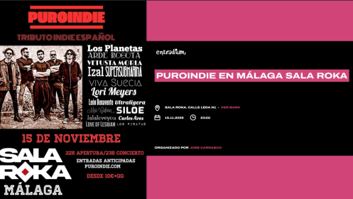 Entrada general para Puro Indie en la sala Roka por solo 5&euro;