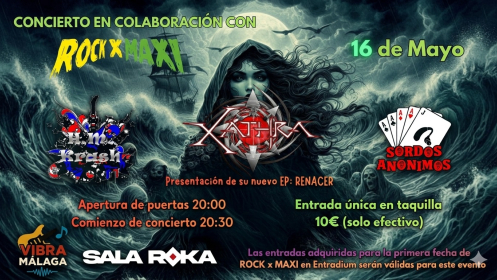 Rock x Maxi el 16 de Mayo en Sala Roka por solo 5€