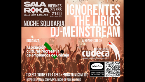 Noche de Rock Solidario, el Viernes 20 de Febrero, por solo 5€