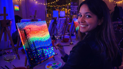 Taller de Pintura Neón art&wine el fin de semana por sólo 23€