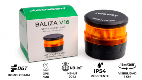 Neoway, Baliza emergencia V16 con conexión a la DGT 3.0