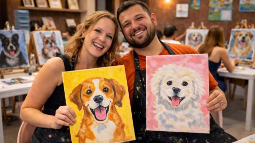 Pet Art&Wine: pinta a tu mascota en lienzo con vino ilimitad